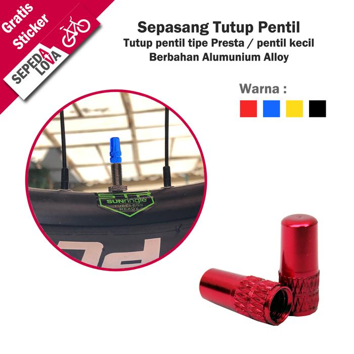 Gambar Sepasang Tutup Pentil Kecil Ban Sepeda Presta Valve Cup - Merah dari Sepedalova undefined Tokopedia