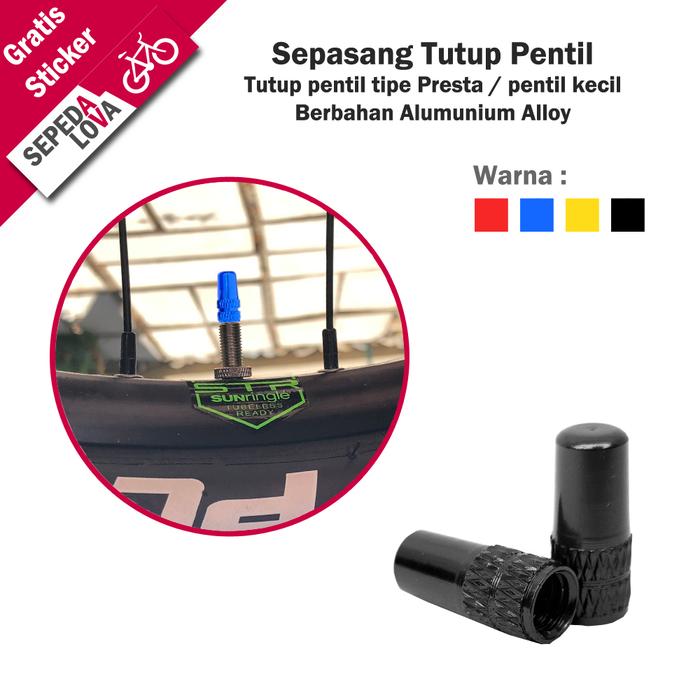 Gambar Sepasang Tutup Pentil Kecil Ban Sepeda Presta Valve Cup - Hitam dari Sepedalova undefined Tokopedia