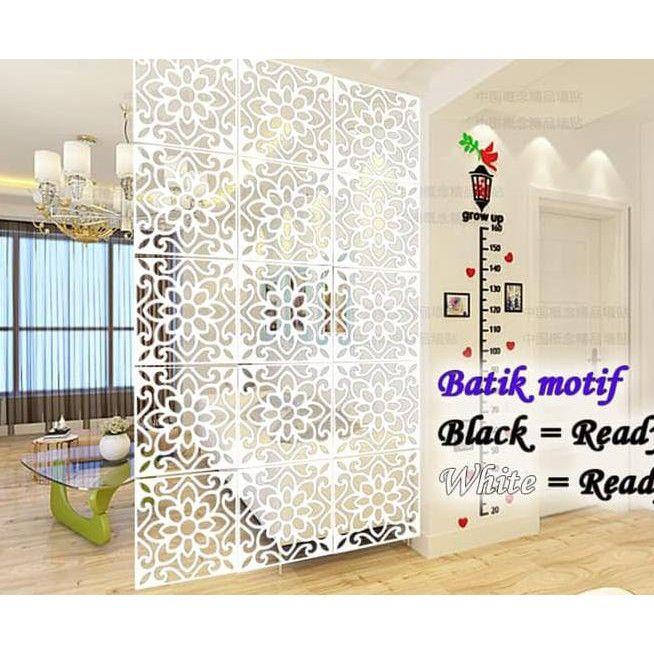 Gambar VINTAGE 3D BATIK FLOWER TIRAI GANTUNG / PARTISI PENYEKAT RUANGAN - Putih dari METHWALLSTICKER Kab. Bekasi Tokopedia