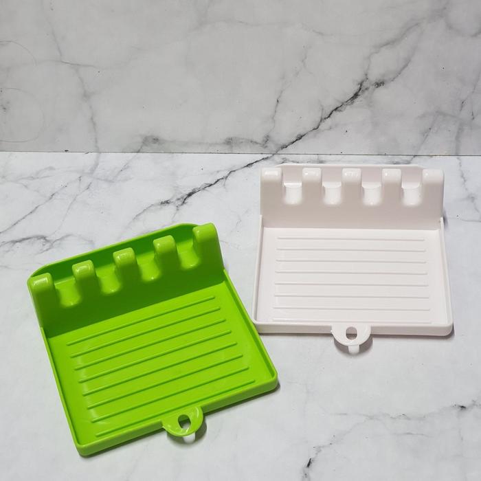 Gambar Alas Sutil Sumpit Tatakan Masak Persegi Plastic Utensil Pad - Putih dari etc shopline undefined Tokopedia