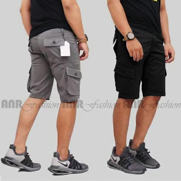 Gambar Celana Cargo/Kargo/PDL Pendek Pria Hitam/AbuMuda/Coklat/Hijau Army - Abu Tua, S dari C9 FASHION undefined Tokopedia