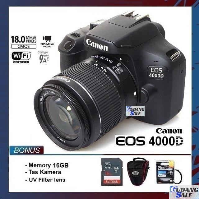 Gambar [NEW] KAMERA CANON EOS 4000D + LENSA KIT 18-55MM WiFi - Paket Starter dari GUDANGSALE- undefined Tokopedia