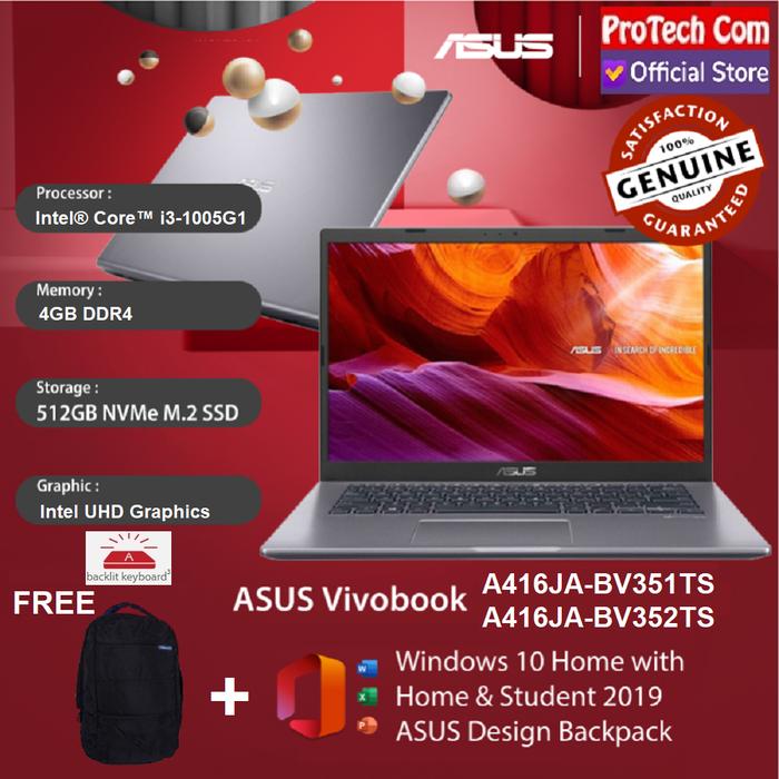 Jual Promo Laptop Asus A416ja Core I3 1005g1 4gb 512gb Ssd 14 Hd Ohs W10 Jakarta Pusat Protech Puter 