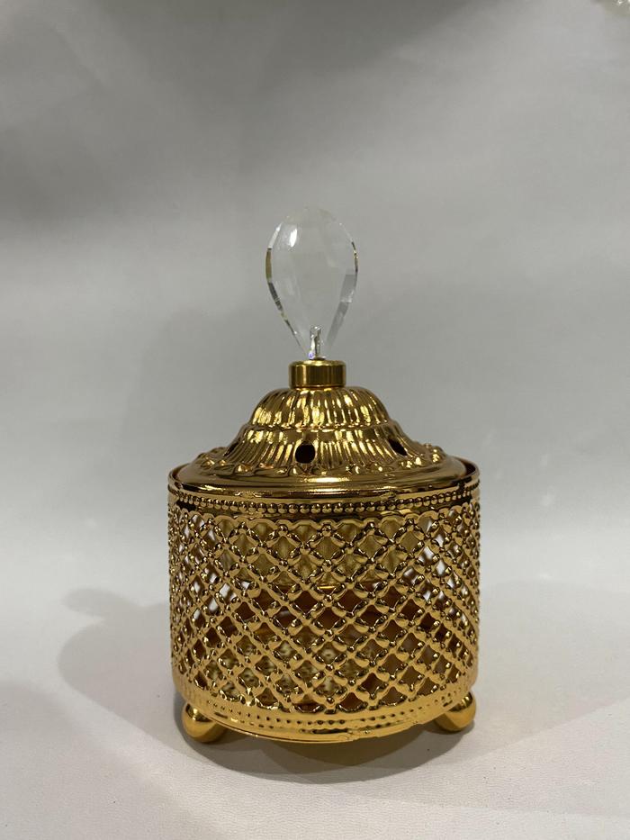 Gambar Tempat Bakar Dupa Bulat Warna Emas Arab Ukuran 7x14 cm - A dari Almadinah17 undefined Tokopedia