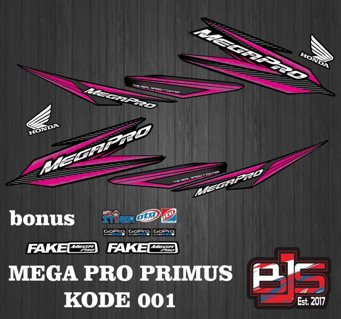 Gambar stiker striping list decal hologram megapro primus grafis 001 - Merah Muda, bahan  biasa dari BJS STIKER CUSTOM STIKER MOTOR undefined Tokopedia