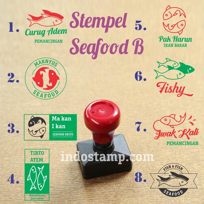 Gambar stempel otomatis ikan bakar goreng warung seafood gofood grabfood - Abu-abu dari stempel indostamp undefined Tokopedia