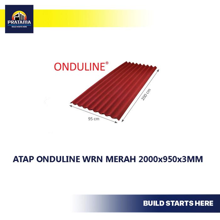 Gambar ATAP ONDULINE WARNA (2000 X 950 X 3) MM - Merah dari PRATAMA SUPERMARKET undefined Tokopedia