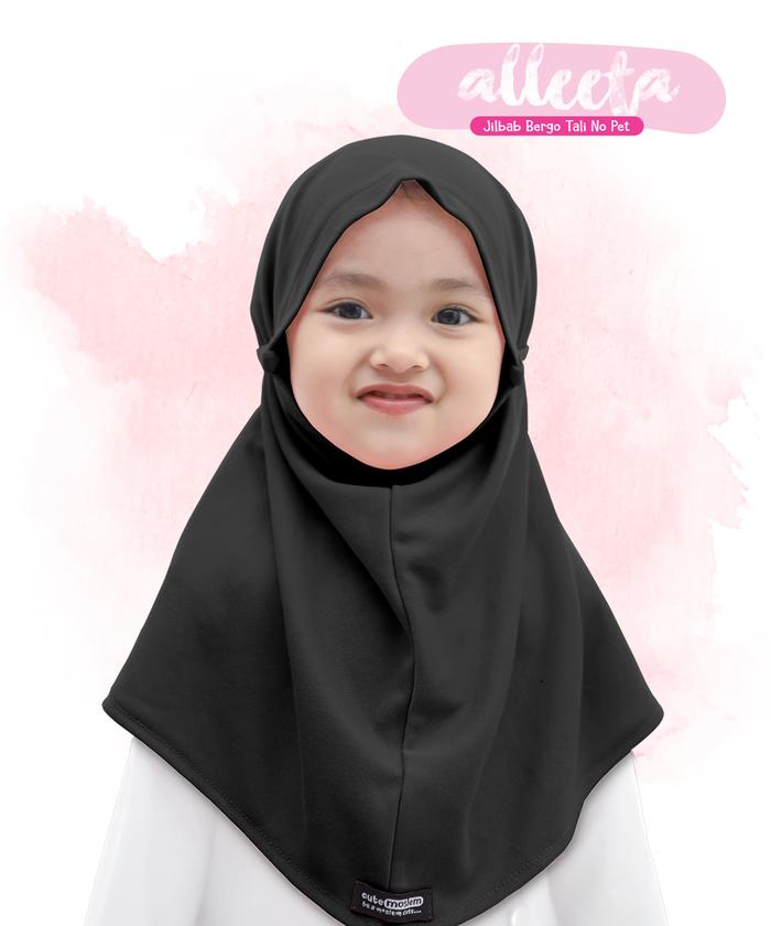 Gambar Jilbab Cutemoslem Alleta-Jilbab Tali Anak S - Hitam dari Cutemoslem Store undefined Tokopedia