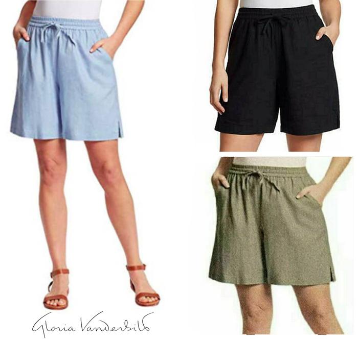 Gloria Vanderbilt Linen Shorts Original 