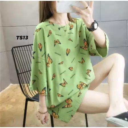 Gambar KAOS OVERSIZE ARCHI ( TIE DYE) TSHIRT WANITA LENGAN PENDEK OVERSIZE - kupu hijau dari mutiara03 undefined Tokopedia
