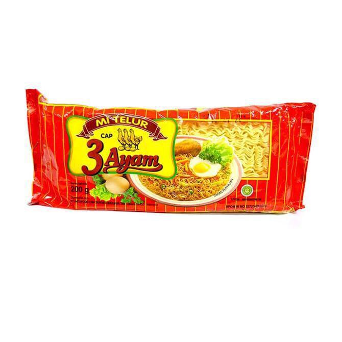 Gambar Mie Telor Cap 3 Ayam Mie Telur 200 gr ALL VARIAN (Kuning / Merah) - Merah dari Sari Nadi Groceries undefined Tokopedia