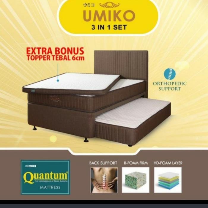 Gambar Quantum Umiko Mattress 120 x 200 cm Bonus topper Bed Set Sorong 3IN1 dari King's Plastic Houseware undefined Tokopedia