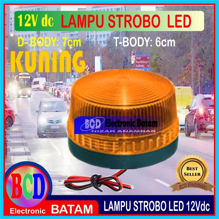 Gambar WARNING LAMP LED 12V KEDIP / LAMPU STROBO 12V LED KEDIP - Kuning dari BCD Electronic Batam undefined Tokopedia