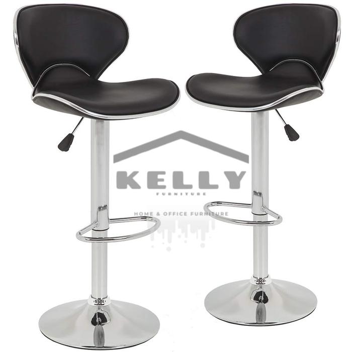 Gambar Bangku Cafe/kursi bar sandaran/mini bar chair/kursi minimalis - Hitam dari kellyfurniture undefined Tokopedia