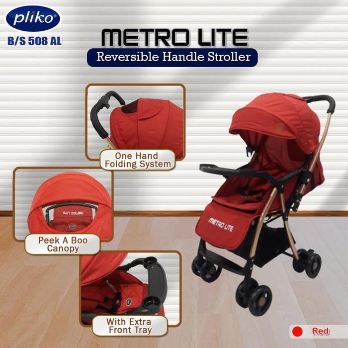 Gambar Stroller Pliko Metrolite BS508 / Metro lite / Kereta Dorong Bayi - Red dari FionnaShop undefined Tokopedia