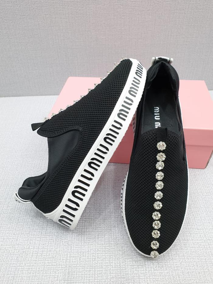 Gambar Sepatu MIU MIU Wanita YC-55889-1 RUN SLIP-ON SNEAKERS WITH CRYSTALS - Hitam, 39 dari Suka_Shoppings undefined Tokopedia