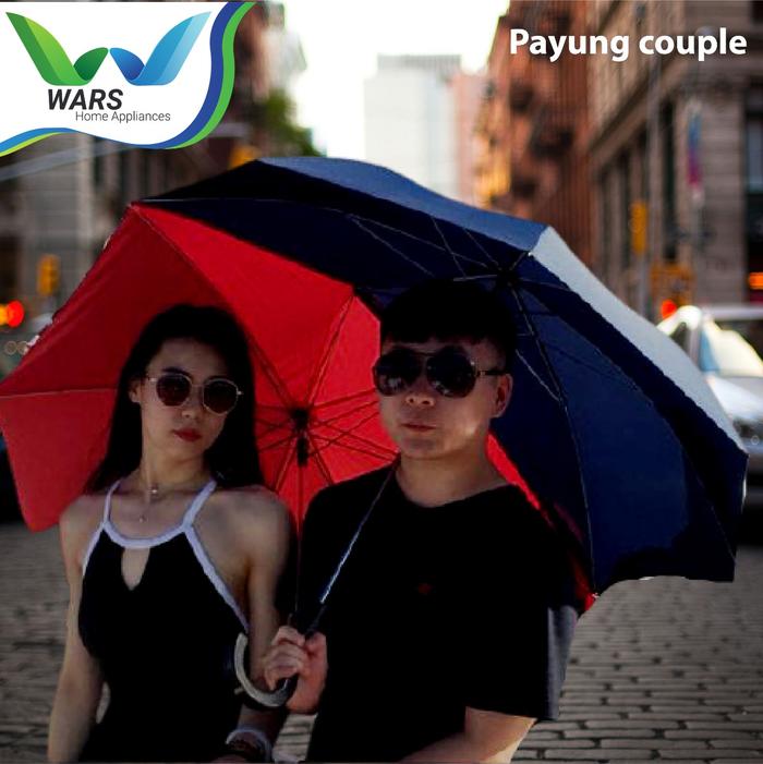 Gambar PAYUNG IMPORT UNIK - PAYUNG COUPLE - PAYUNG PASANGAN - SEPAYUNG BERDUA - merah biru dari WARS Official undefined Tokopedia