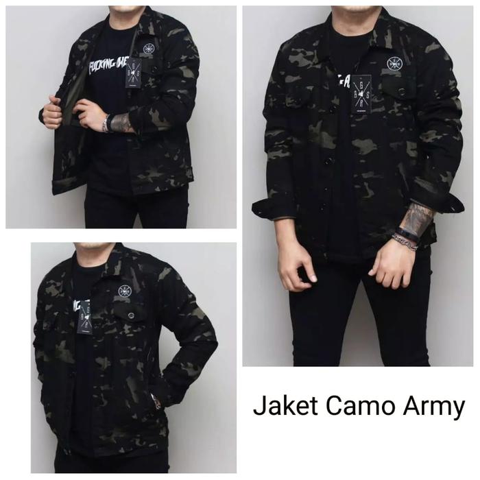Gambar JAKET CAMO ARMY - Hitam Camo Army, M dari Zuliin undefined Tokopedia