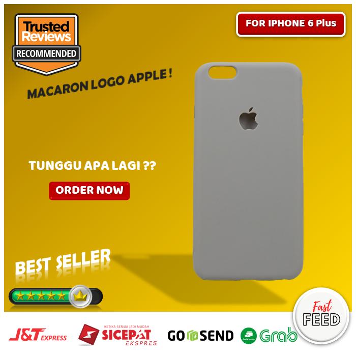 Gambar Case Casing Softcase Premium Original iPhone 6 Plus Macaron Logo Apple - Abu-abu dari Fast Feed undefined Tokopedia