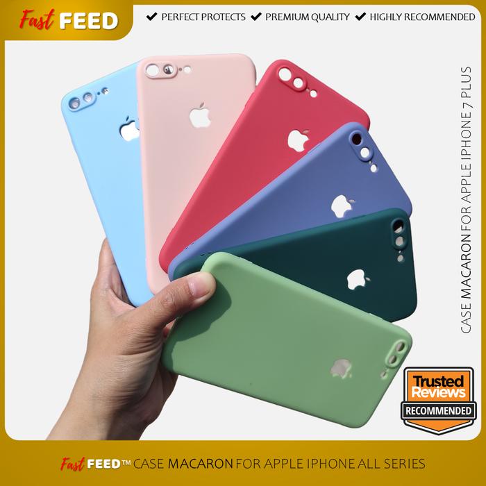 Gambar Case IPHONE 7 PLUS Macaron Premium Quality softcase macaron logo cover - Hitam dari Fast Feed undefined Tokopedia