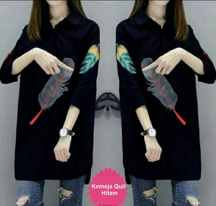 Gambar Baju Atasan Wanita Kemeja /Fashion Wanita Model Terbaru-kemeja quil - Hitam dari Grosir Dress undefined Tokopedia
