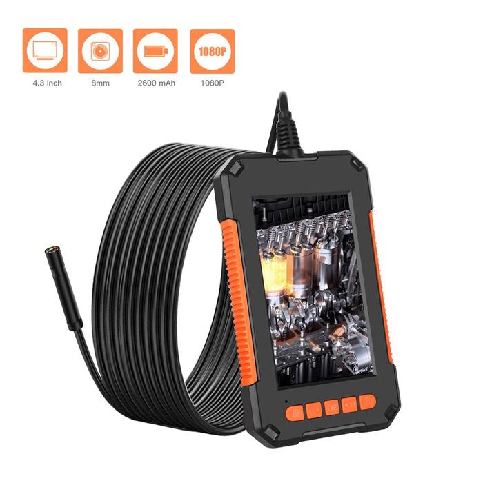 Gambar Endoscope P40 5M Endoskop Kamera Inspeksi Lensa 8mm 4.3inch LCD - Kabel 5M dari aganshop undefined Tokopedia