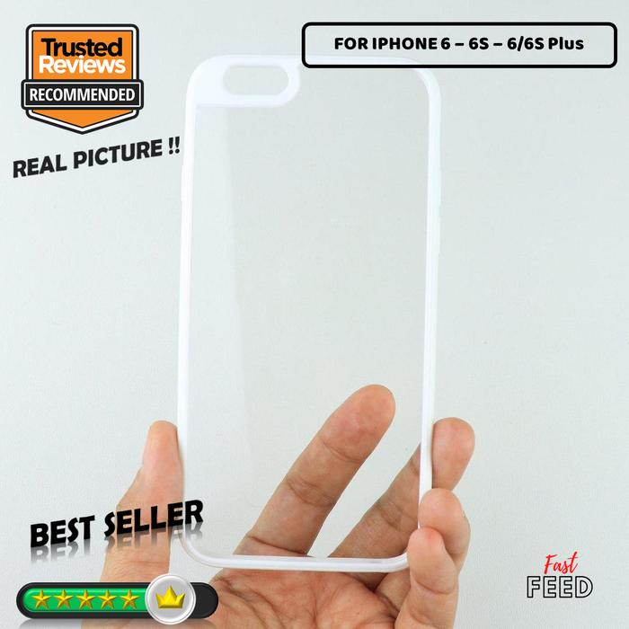 Gambar Case IPHONE 6/6S/6-6S PLUS Hardcase Transparan Hybrid TPU Color Clean - Putih, IP 6/6S dari Fast Feed undefined Tokopedia