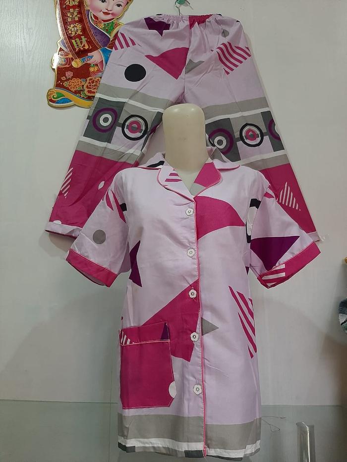 Gambar blinqshop baju tidur piyama PP MOTIF - CP UNGU PINK dari BLINQ SHOP undefined Tokopedia