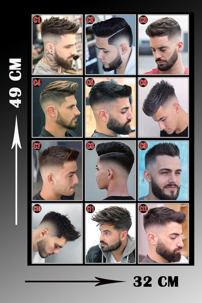 Gambar Poster Pangkas Rambut Barbershop Dan Salon Model Pria Terlaris C1 - Hitam, 32 X 49 CM dari nahda fashions undefined Tokopedia