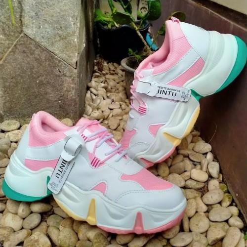 Jual Sepatu Sneakers Jintu Rainbow Sepatu Kets Wanita Murah