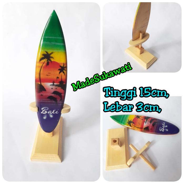 Gambar Hiasan meja pajangan miniatur papan surfing bali 40cm - 15cm, Sesuai Stok dari MadeSukawati undefined Tokopedia