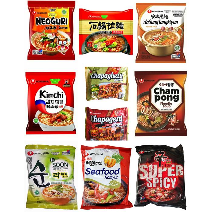 Gambar [HALAL] NongShim Ramyun ALL VARIAN - Chapaghetti Nong Shim Korea - Kimchi Ramyun dari Gravels Store undefined Tokopedia