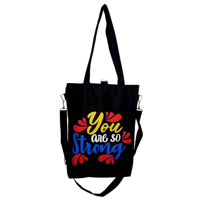 Gambar Tas Multifungsi 3in1 Motif You Are So Strong Back Backpack Shoulder Ba - Hitam dari KOBUCCA undefined Tokopedia