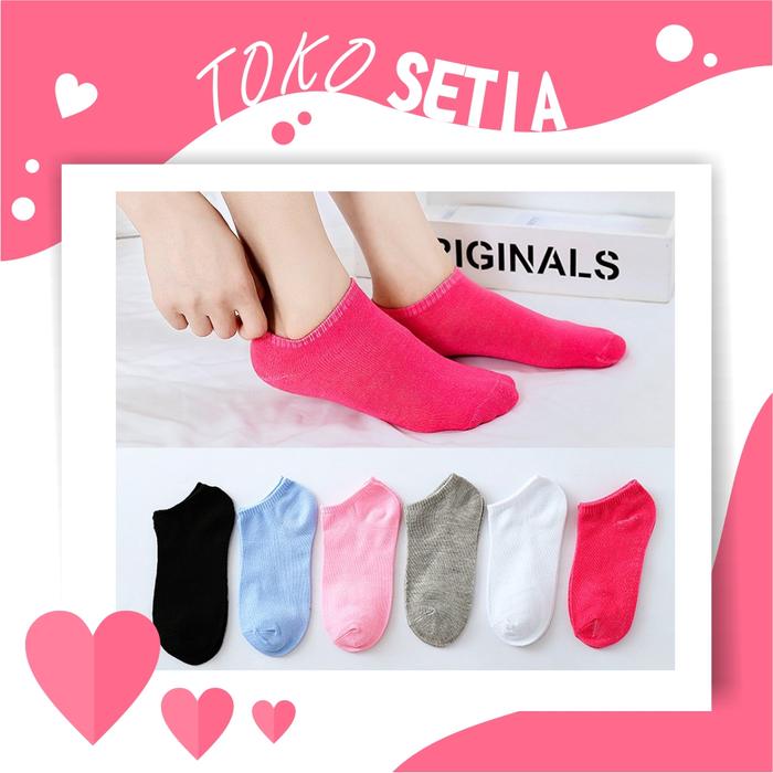Gambar TOKOSETIA R100 Kaos Kaki Polos Motif Wanita Pria Korea Ankle CuteShort - Putih dari TOKOSETIA ID undefined Tokopedia