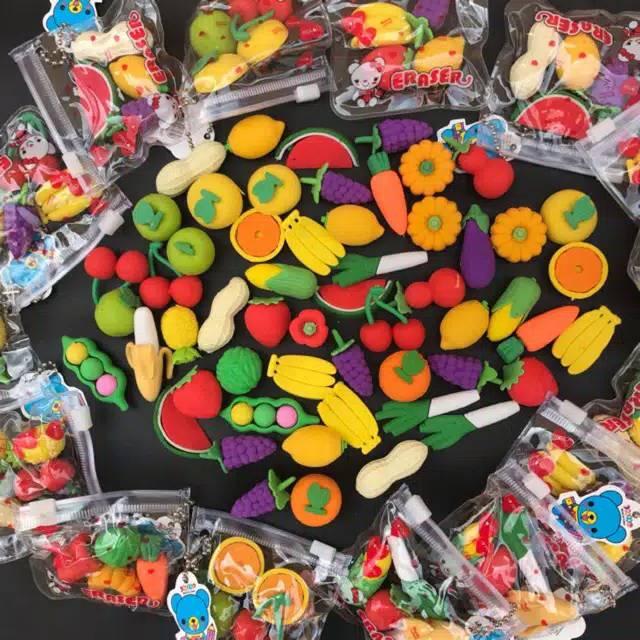 Gambar 1pak isi 4 - Penghapus buah sayur eraser lucu unik murah dari Miss Nia undefined Tokopedia
