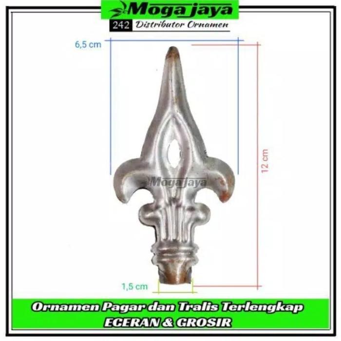 Gambar 10pcs tombak pagar ornamen pagar tralis besi plat kecil - model kraton dari moga jaya 242 undefined Tokopedia