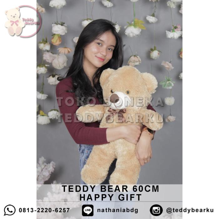 Gambar TERMURAH! BONEKA BERUANG TEDDY BEAR XL 60CM MALL HAPPY GIFT - CARAMEL dari TeddyBearKu Boneka Beruang undefined Tokopedia