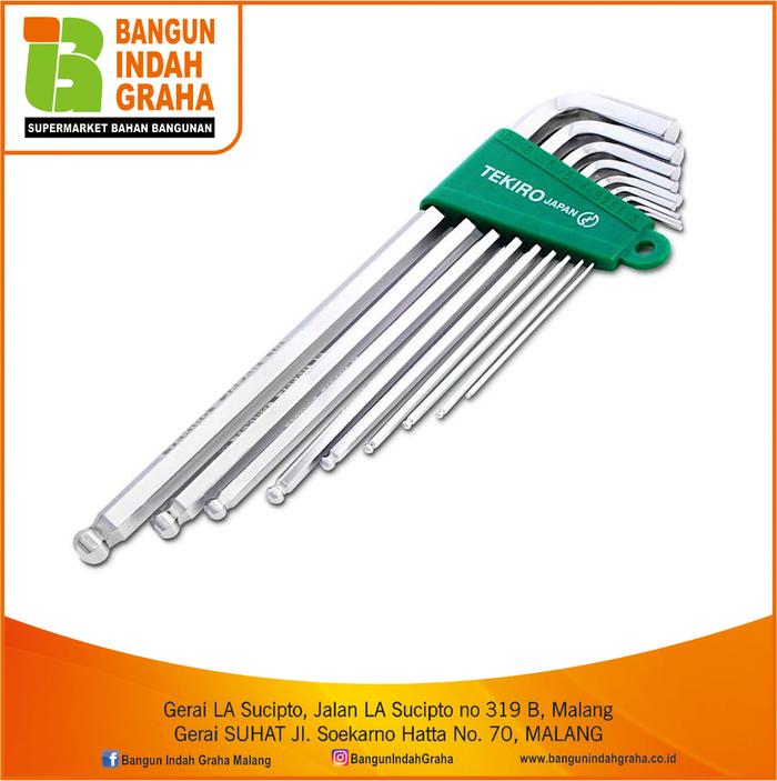Gambar TEKIRO HK-BP1204 KUNCI L SET BALLPOINT 9PCS PANJANG dari Bangun Indah Graha undefined Tokopedia