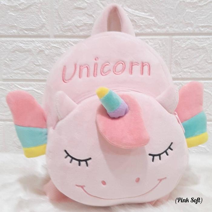 Gambar TAS RANSEL ANAK LUCU UNICORN - pink soft, size M dari maju mapan accesories undefined Tokopedia