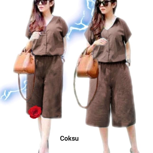 Gambar Jumpsuit Wanita Celana Pendek Terlaris - Coksu, XL dari Butternat shop undefined Tokopedia