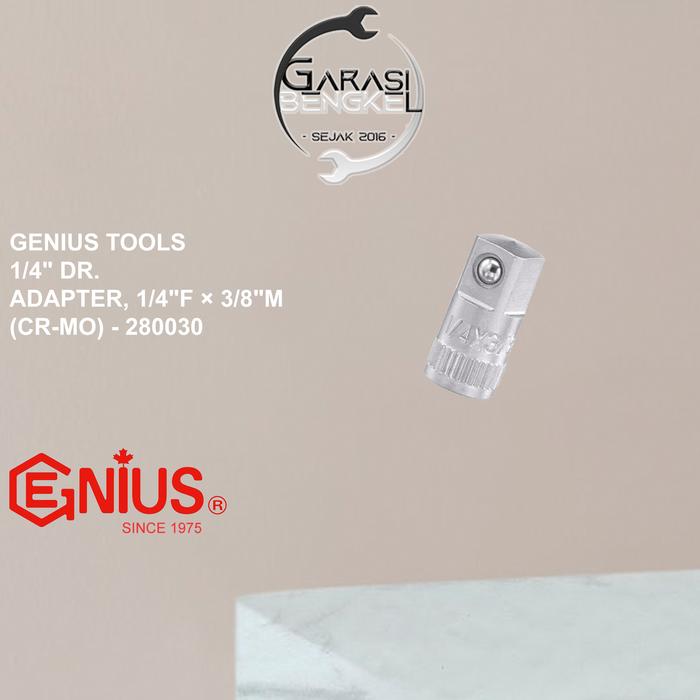 GENIUS TOOLS 3/4 Dr. Ipact Adapter con bola de acero, 3/4F x 1/2 (CR