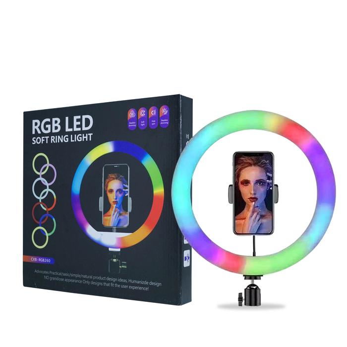 Gambar KotaCase - Selfie RGB LED Soft Ring Light 26 cm + Tripod Phone Holder - RGB LED 26 cm dari Kotacase undefined Tokopedia