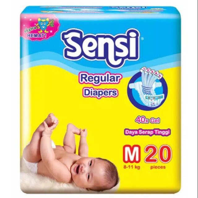 Gambar Sensi Baby Regular Diapers Tape M 20 - Popok Bayi Diaper Perekat M20 dari All Good Goods undefined Tokopedia
