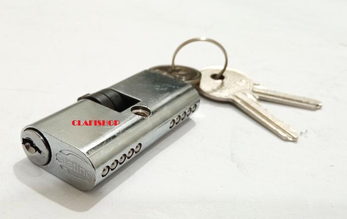 Gambar SILINDER KUNCI PINTU OVAL 5123 / 5128 / ANAK KUNCI LONJONG / ALUMUNIUM dari ClafiShop undefined Tokopedia