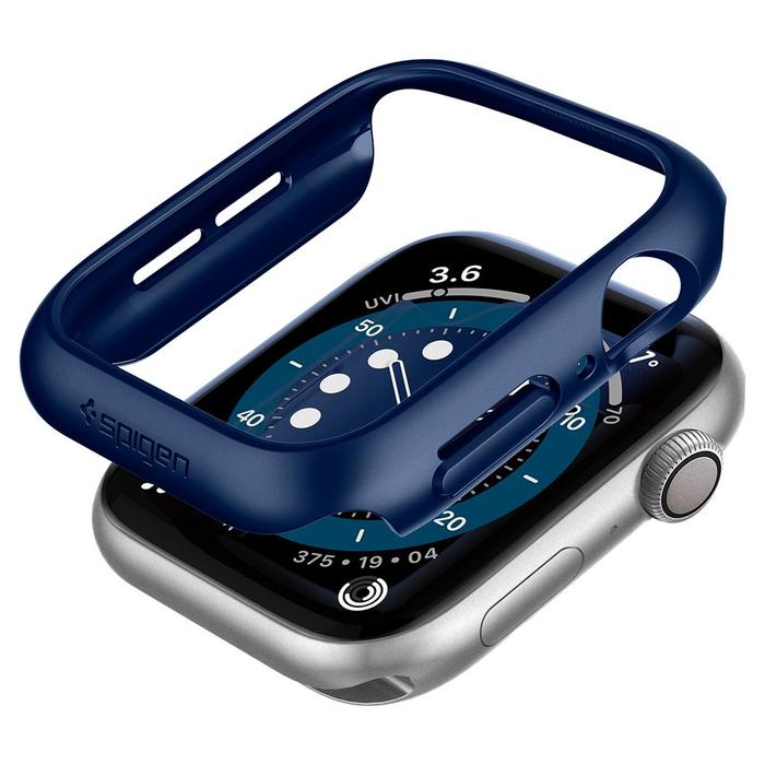 Gambar Case Apple Watch 4/5/6/SE 44mm Spigen Thin Fit Hardcase Slim Casing - Metallic Blue dari Xperience Store undefined Tokopedia