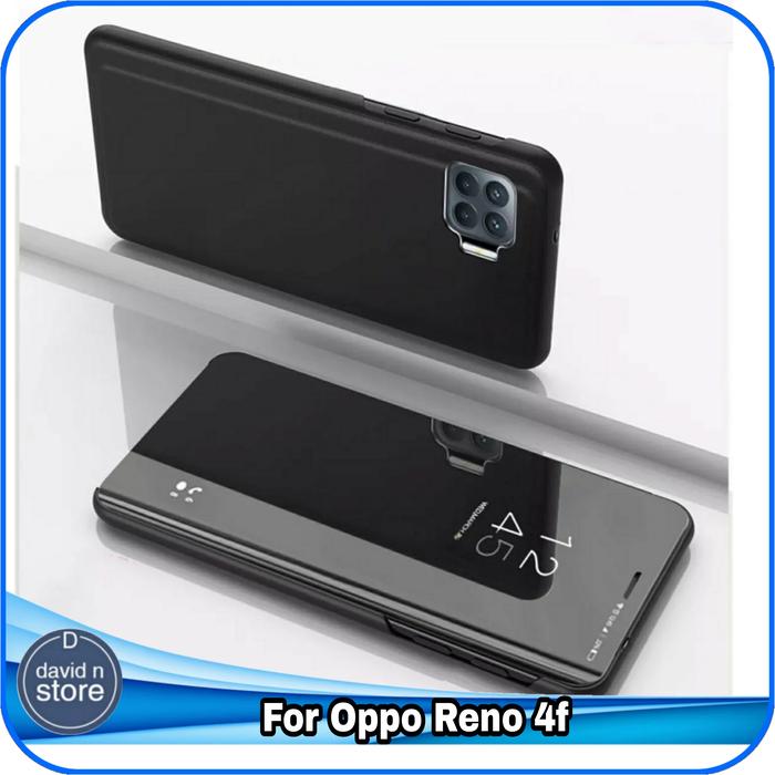 Gambar Casing Oppo Reno 4f Reno4 F Flip Case Luxury Mirror Stand Flipcase - Hitam dari Gp Access undefined Tokopedia