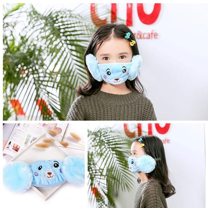 Gambar TK R250 Masker Mulut Penutup Telinga Anak/Msker Mulut Telinga/AntiDebu - Abu-abu dari taskoleks undefined Tokopedia