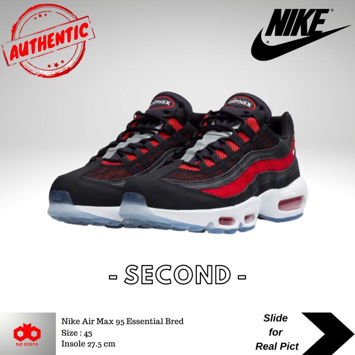Jual Authentic Second Nike Air Max 95 Essential Bred - Kota Batam - BD  Shoes | Tokopedia