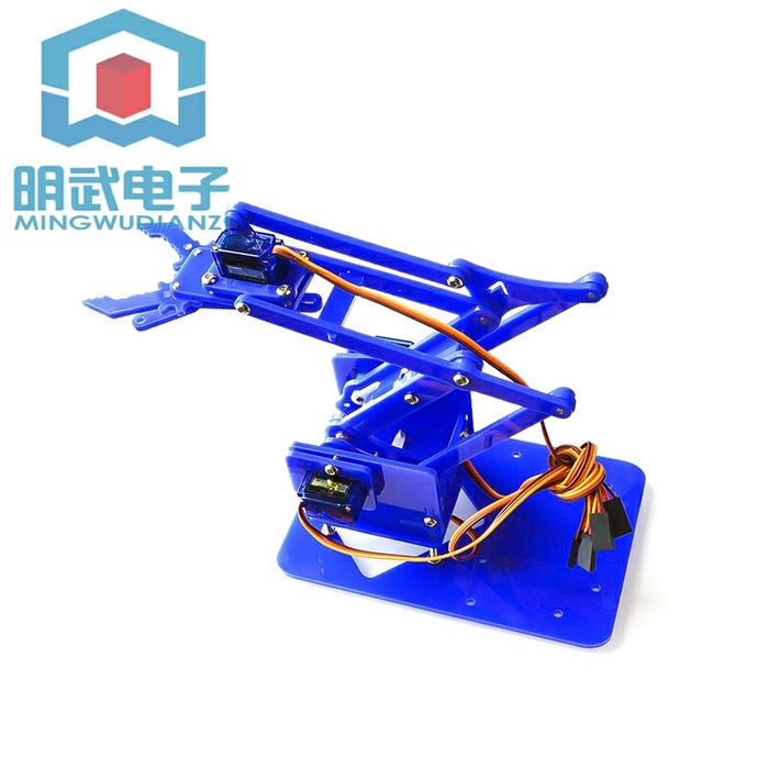 Gambar Lengan mekanik arm Acrylic akrilik Arduino servo robot capit tangan - Biru dari Fabric Technology undefined Tokopedia