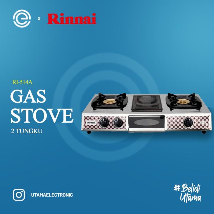 Promo RINNAI Kompor Gas 2 Tungku Griller RI-514A Cicil 0% 3x - Jakarta  Pusat - Utama_electronic | Tokopedia